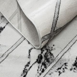 Dywan EMERALD ekskluzywny 0085 marmur, geometryczny, biały / srebrny (7)