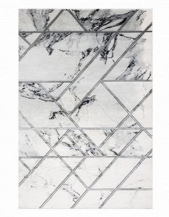 Dywan EMERALD ekskluzywny 0085 marmur, geometryczny, biały / srebrny (3)