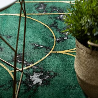 Dywan EMERALD ekskluzywny 1016 art deco, marmur butelkowa zieleń / złoty (7)