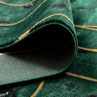 Dywan EMERALD ekskluzywny 1016 art deco, marmur butelkowa zieleń / złoty (9)