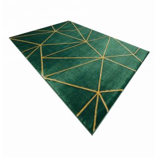 Dywan EMERALD ekskluzywny 1013 glamour, stylowy geometryczny butelkowa zieleń / złoty (2)