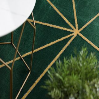 Dywan EMERALD ekskluzywny 1013 glamour, stylowy geometryczny butelkowa zieleń / złoty (5)