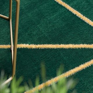 Dywan EMERALD ekskluzywny 1013 glamour, stylowy geometryczny butelkowa zieleń / złoty (7)