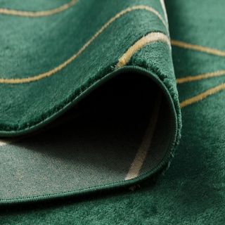 Dywan EMERALD ekskluzywny 1013 glamour, stylowy geometryczny butelkowa zieleń / złoty (9)