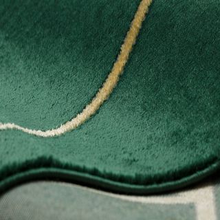 Dywan EMERALD ekskluzywny 1013 glamour, stylowy geometryczny butelkowa zieleń / złoty (10)