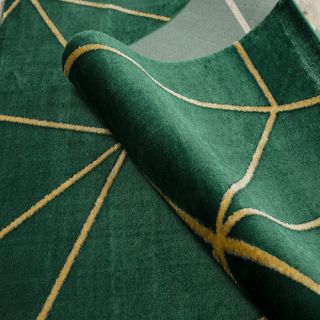 Dywan EMERALD ekskluzywny 1013 glamour, stylowy geometryczny butelkowa zieleń / złoty (11)