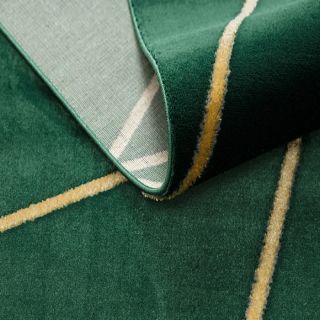 Dywan EMERALD ekskluzywny 1013 glamour, stylowy geometryczny butelkowa zieleń / złoty (13)