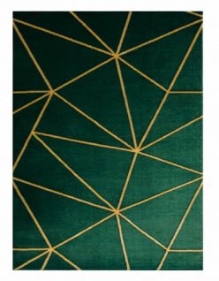 Dywan EMERALD ekskluzywny 1013 glamour, stylowy geometryczny butelkowa zieleń / złoty (3)
