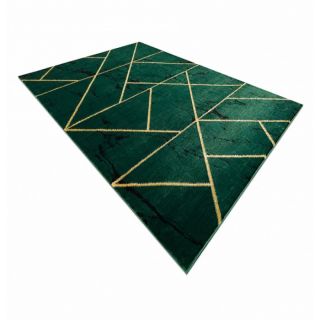 Dywan EMERALD ekskluzywny 1012 glamour, stylowy geometryczny, marmur butelkowa zieleń / złoty (2)
