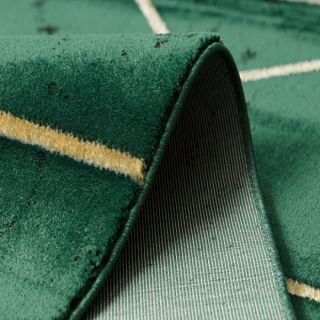 Dywan EMERALD ekskluzywny 1012 glamour, stylowy geometryczny, marmur butelkowa zieleń / złoty (8)