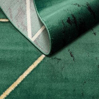 Dywan EMERALD ekskluzywny 1012 glamour, stylowy geometryczny, marmur butelkowa zieleń / złoty (13)