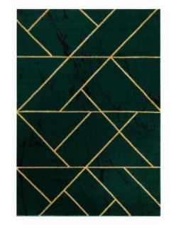 Dywan EMERALD ekskluzywny 1012 glamour, stylowy geometryczny, marmur butelkowa zieleń / złoty (3)