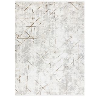 Dywan DUKE 51393 krem / złoty - Geometryczny, vintage strukturalny, bardzo miękki, frędzle (2)