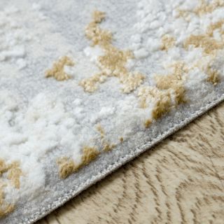 Dywan DUKE 51378 krem / złoty - Beton, kamień strukturalny, bardzo miękki, frędzle (5)