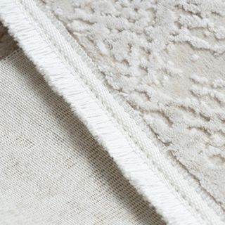 Dywan DUKE 51541 krem - Geometryczny, strukturalny, bardzo miękki, frędzle (8)